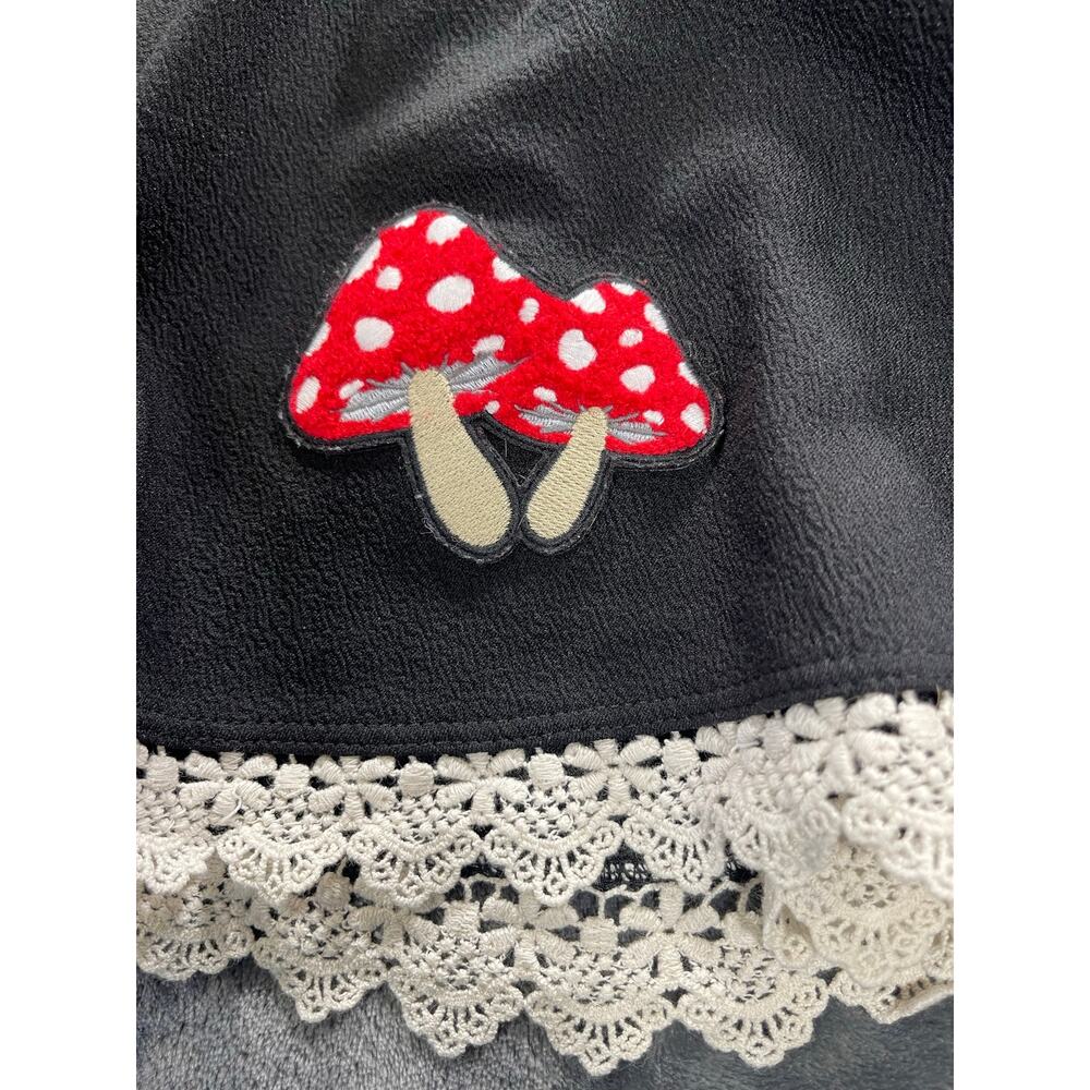 Midnight Hour Womens Large Mushroom Patch Goth Whimsigoth Suspender Skirt Pocket - Picture 3 of 8